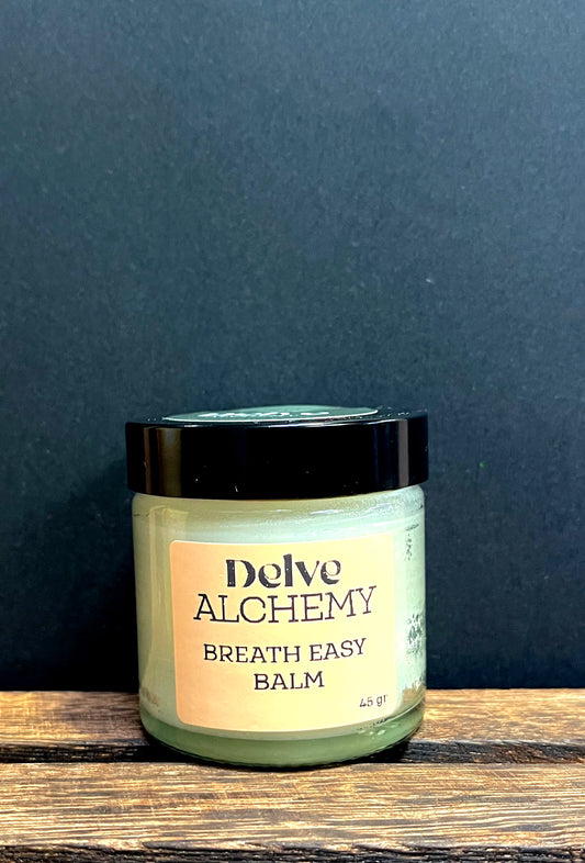 Soothing Balm to Help Clear the Airways by Delve Alchemy in an Clear Glass Jar