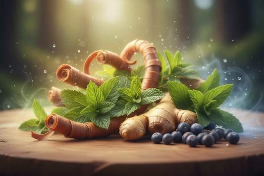 An image of inflammation being soother with the healing properties of sweet birch , peppermint , ginger , juniper