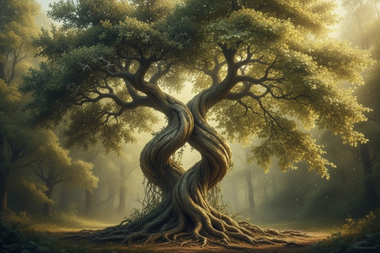 argan tree and linden tree intertwined beauty